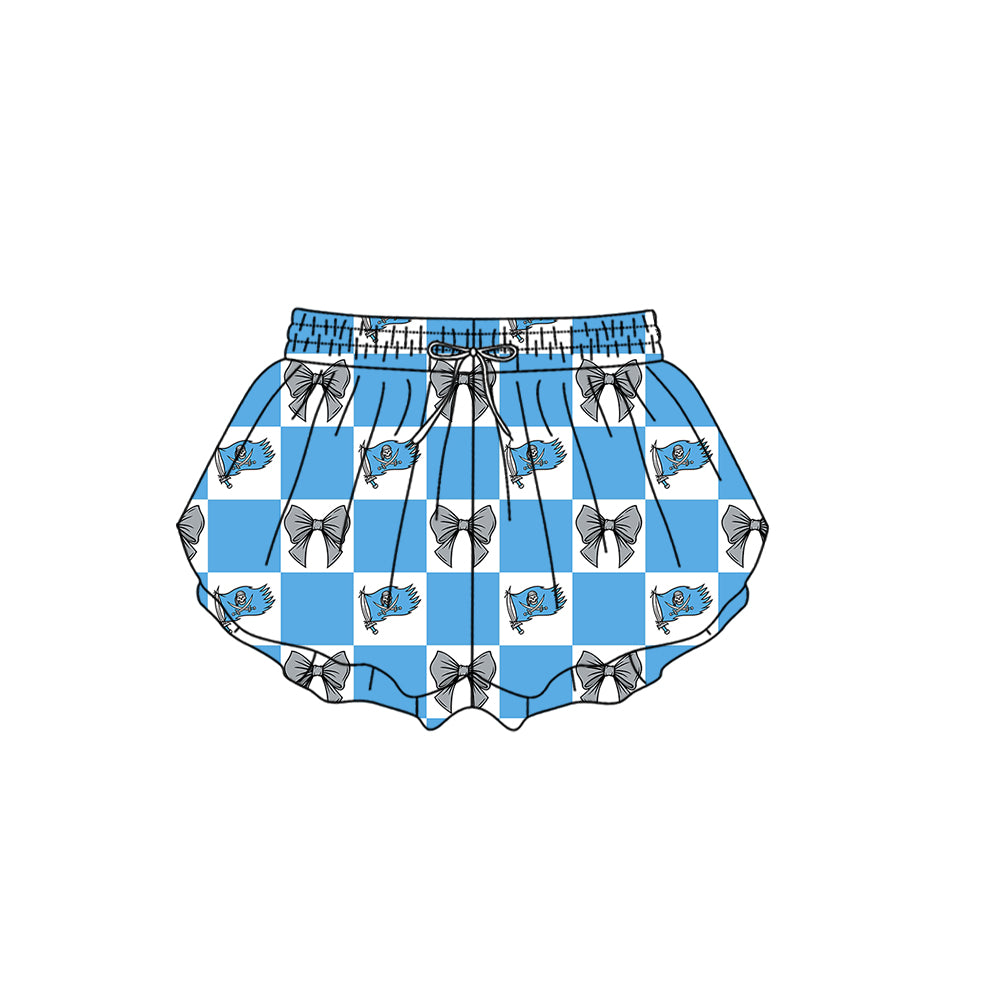( Moq 5 Each Style ) Baby Boys Girls Toddler Bows Team Sibling Shorts Dress Shirt Blue Set Clothes