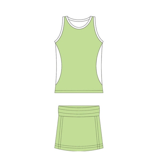 ( Moq 10 ) Baby Girl Sleeveless Activity Wear Vest Tops Short Skirts Yoga Set
