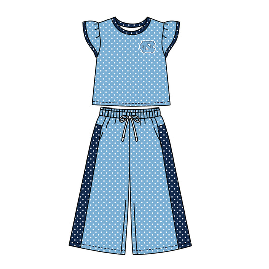 ( Moq 5 ) Baby Girls Kids Short Sleeves Shirt Pants Team Set Clothes