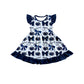 ( Moq 5 each style ) Baby Girl Toddler Team Blue Bows Sibling Dress Set 6.27