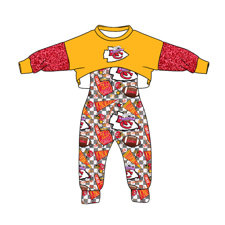 Baby Girl Long Sleeves KC Tops Jumpsuit Pants Fall Clothes Team Set