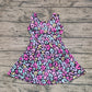 Preorder Baby Girl Sleeveless Colorful Leopard Yoga Active Wear Skort Knee Length Dress ( No moq )