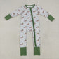Baby Girl Toddler Long Sleeves Ducks Green Zipper Green Romper RTS