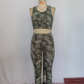 Pre-order Adult Women Sleeveless Leaves Vest Tops Starts Pants Yoga Set