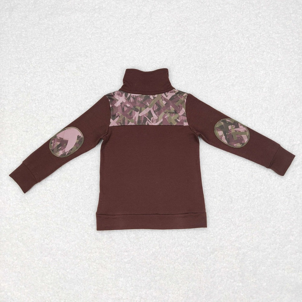 BT0328 Baby Boy Long Sleeves Camo Zipper Pullover