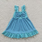 GSD0341 Baby Girl Short Sleeves Princess Summer Blue Dress