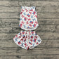 Baby Girls Kids Sleeveless Tops Bows Stars Flags Shorts Set 4th of July Clothes RTS