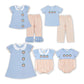 Baby Boy Girl Embroidery Pumpkin Sibling Fall Dress Romper Set