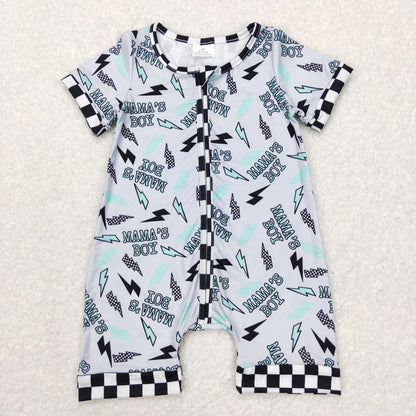 SR0563 Short Sleeves Mama's Boy One Piece Romper