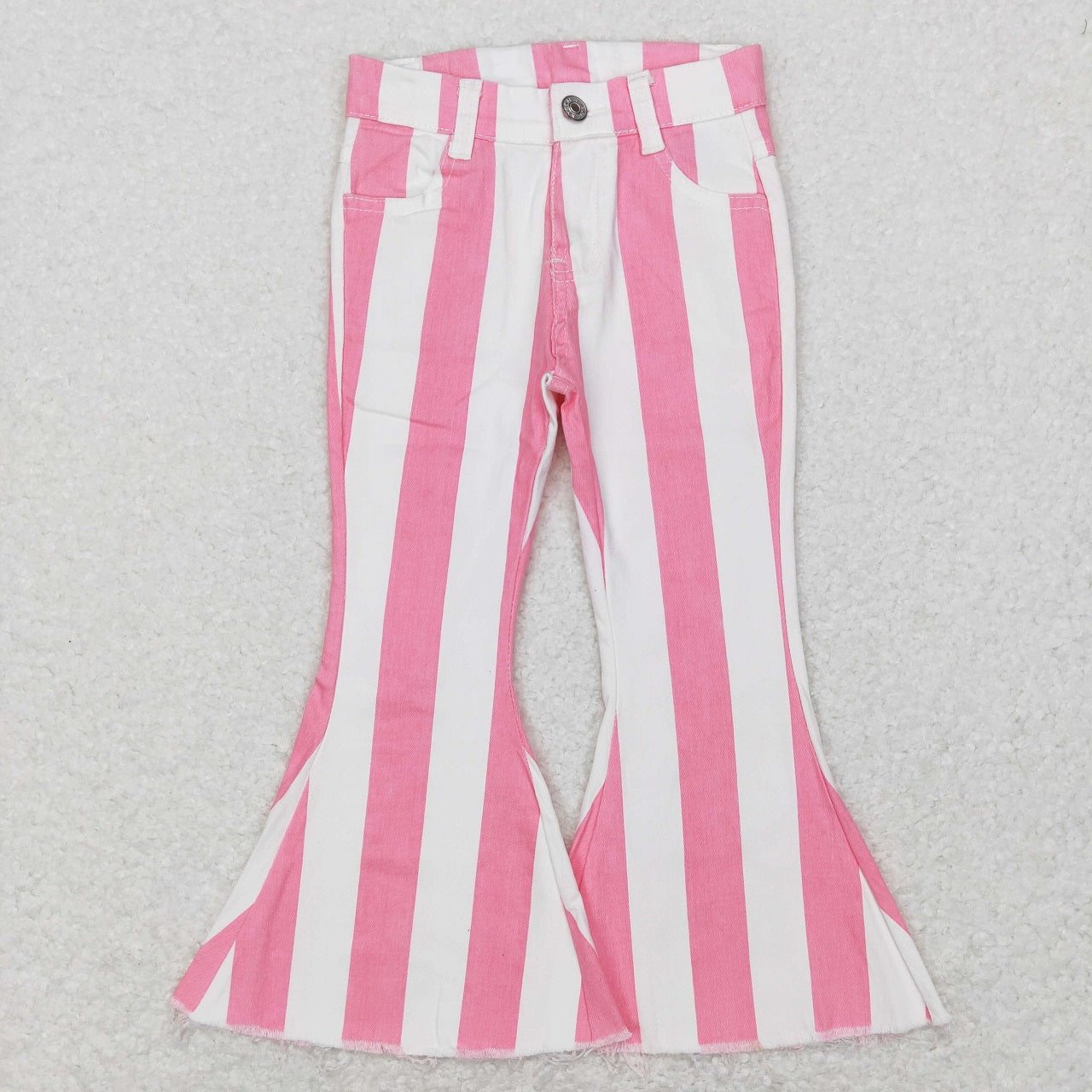 P0315 Baby Girl Pink Stripes Denim Pants Jeans