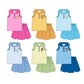 Baby Girl Sleeveless Princess Buttons Shirt Skirt Sibling Set ( Moq 5 Each Style ) 3.17