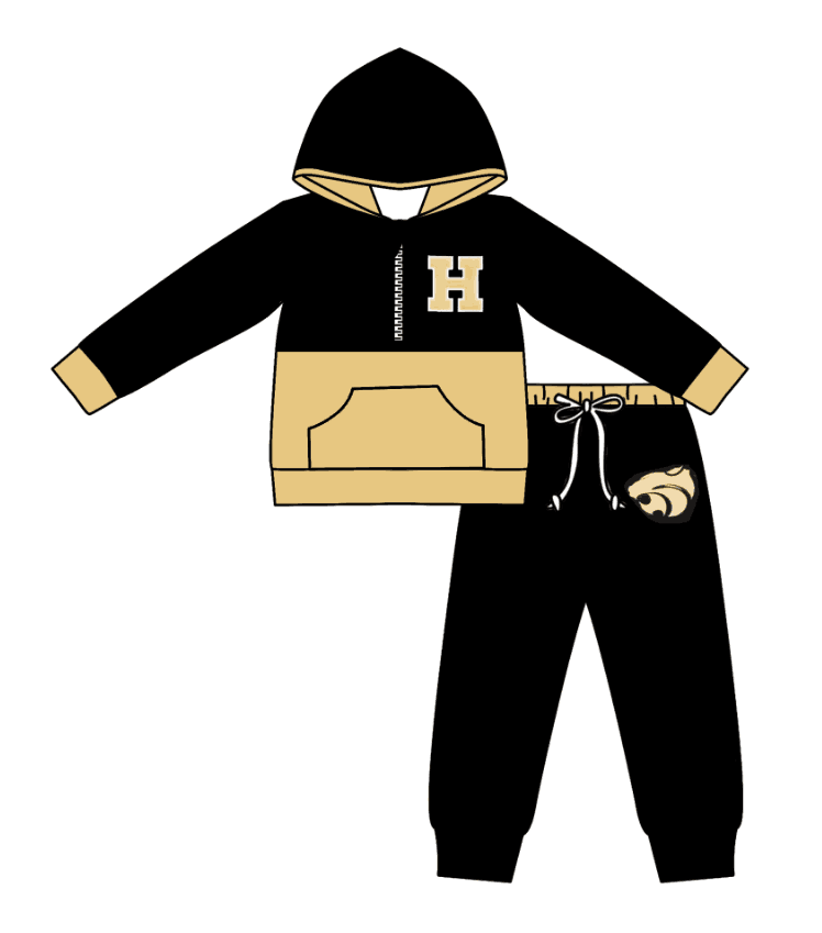 ( MOQ 5 ) Custom Design Baby Kids Toddler Long Sleeves Hoodie Tops Pants Sets