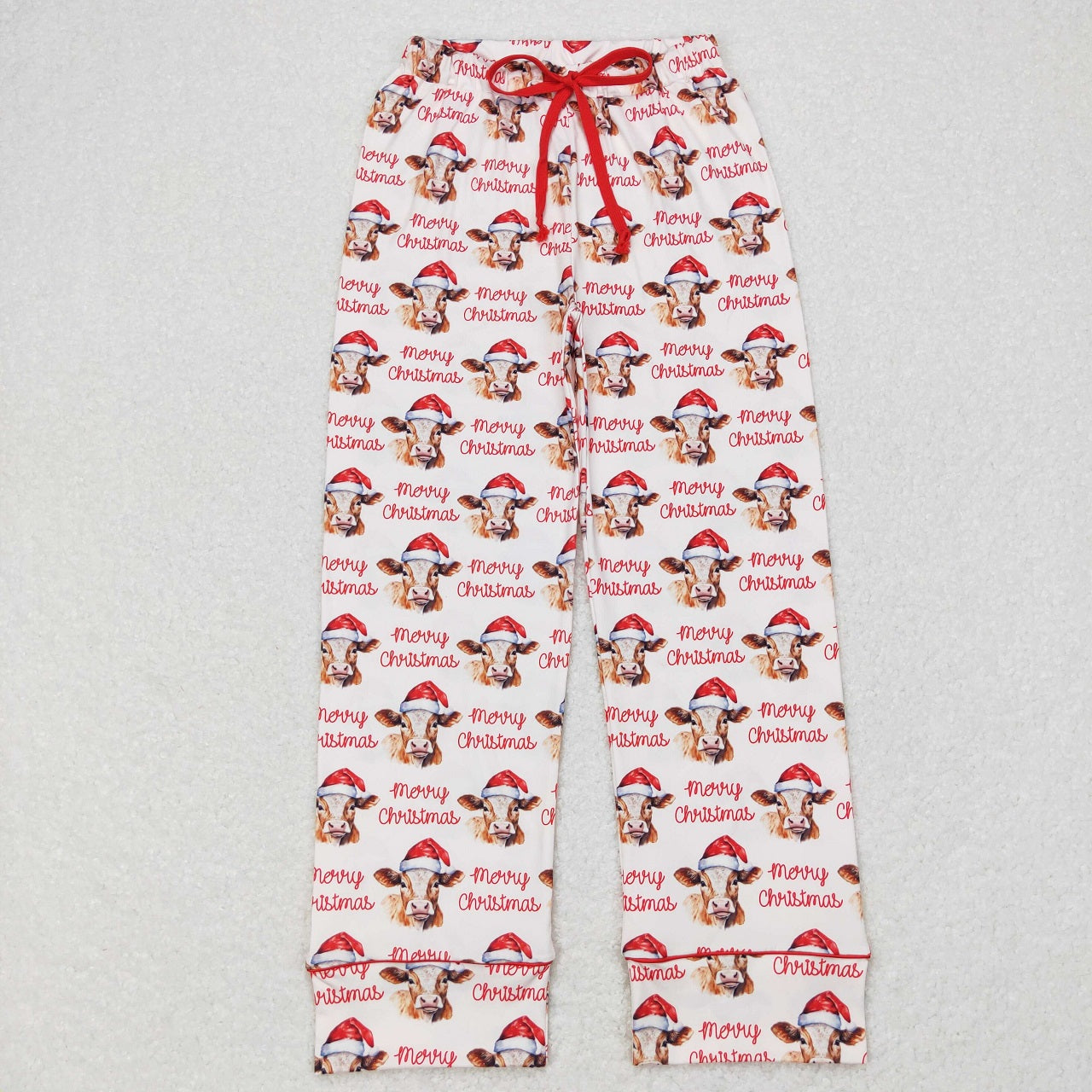 P0321 Adult Women Christmas Western Cow Pajamas Pants