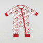 LR0739 Baby Boy Long Sleeves Christmas Cow One Piece Zipper Romper