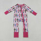 Sibling Boys Girls Long Sleeves Soldier Christmas Pajamas Zipper Romper Set Clothes RTS