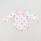 GLP0692 Baby Girl Christmas Long Sleeves Pink Cotton Pants Outfit