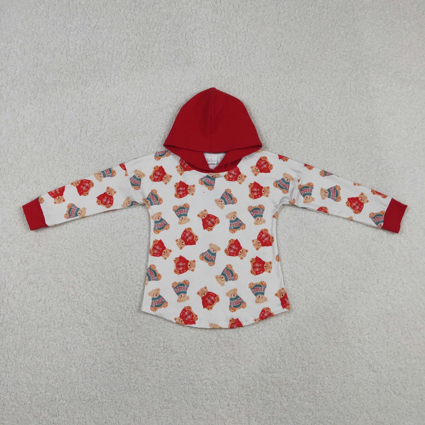 Baby Boys Long Sleeve Bears Red Hoodie Pullover Shirt Tops RTS