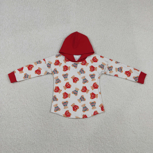 Baby Boys Long Sleeve Bears Red Hoodie Pullover Shirt Tops RTS