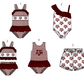 ( Moq 5 Each Style ) Baby Boys Girls Football Stripes Sibling Team Sets Swimsuits Clothes