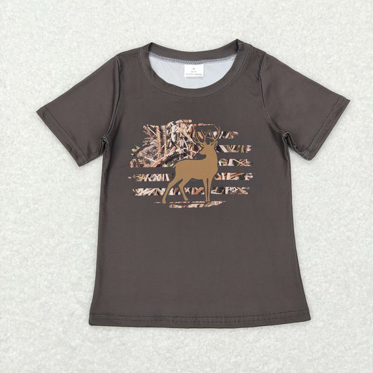 BT0440 Baby Boy Short Sleeves Hunting Deer Camo Shirt