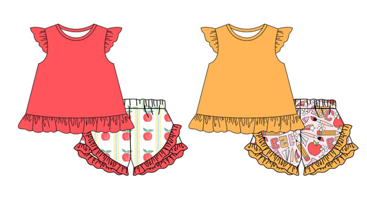 Baby Girl Back To School Pencil Apple Flower Sibling Set ( Moq 5 Each Style ) 2.10