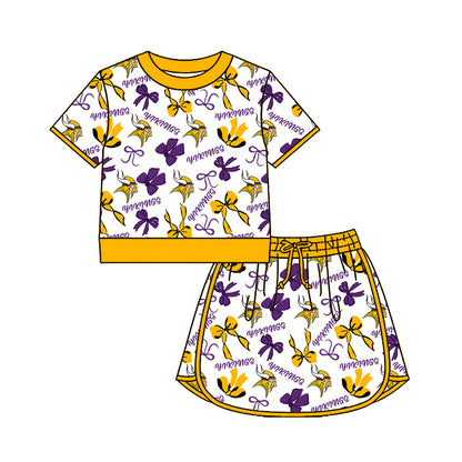 ( Moq 5 Each Style ) Sibling Baby Girls Kids Bows Team Shirt Sets Clothes