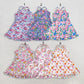 Baby Girls Kids Straps Flower Knee Length Dress Sibling Active Yoga Clothes RTS