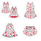 ( Moq 5 Each Style ) Baby Girls Toddler Red Bows Team Sibling Shorts Dresses Set Summer Clothing