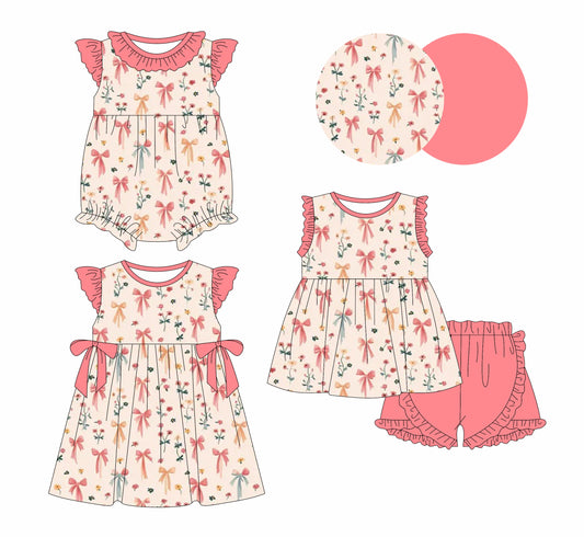 Baby Girl Bows Floral Sibling Romper Dress Set ( Moq 5 Each Style ) 1.3