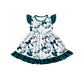 ( Moq 5 each style ) Baby Girl Toddler Team Bows Sibling Green Dress Set 7.9
