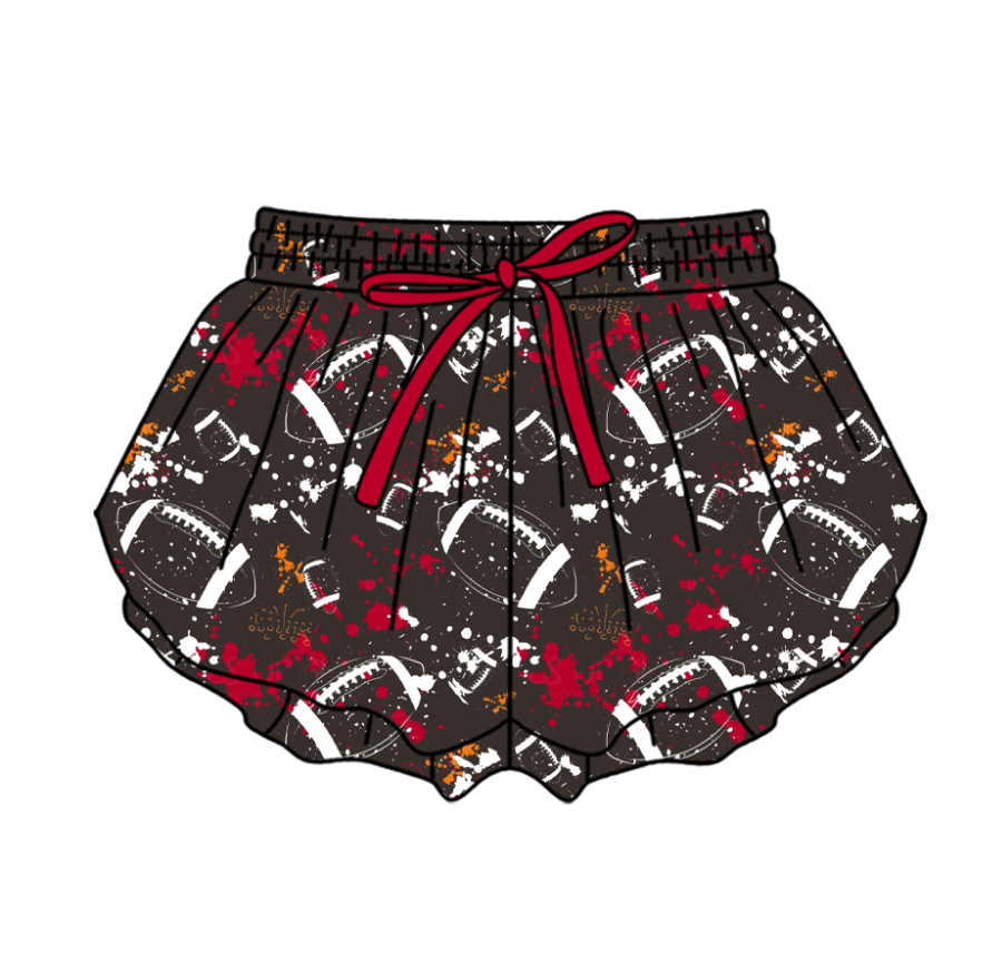 ( Moq 5 Each Style ) Baby Boys Girls Toddler Football Sibling Shorts Romper Red Bows Dresses Set Team Clothing