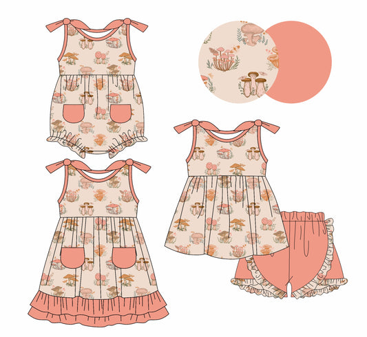 Baby Girl Mushrooms Sibling Romper Dress Set ( Moq 5 Each Style ) 1.9