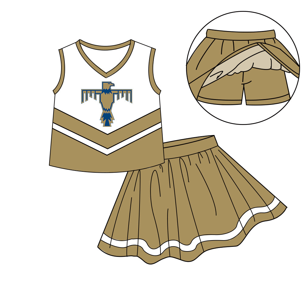 ( Moq 5 each style ) Baby Boy Girl Team Cheer Sibling Shirt Bird Bows Jumpsuit Dress Set 7.30