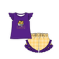 ( Moq 5 Each Style ) Baby Boys Girls Kids Purple Stripes Team Sibling Rompers Sets