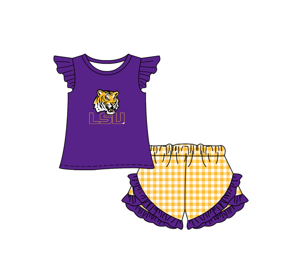 ( Moq 5 Each Style ) Baby Boys Girls Kids Purple Stripes Team Sibling Rompers Sets