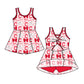 ( Moq 5 each style ) Baby Boy Girl Toddler C Team Bows Sibling Shirt Dress Set 6.20