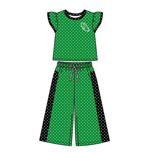 ( Moq 5 ) Baby Girls Kids Short Sleeves Shirt Pants Team Set Clothes