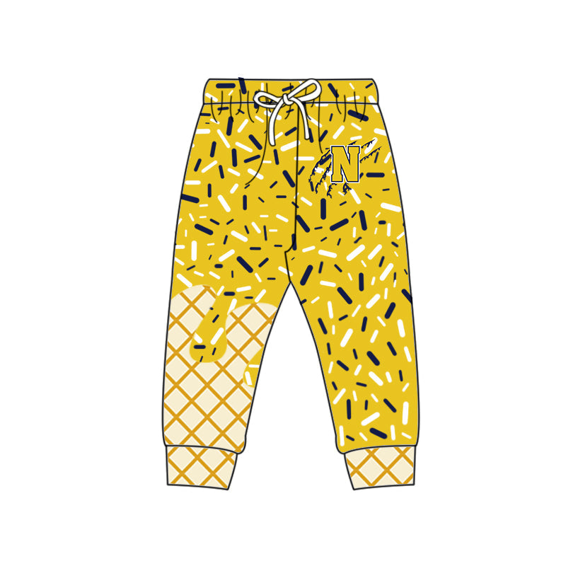 ( Moq 5 each style ) Baby Boy Girl Team Sibling Shirt Yellow Bows Cheer Dress Set 8.16