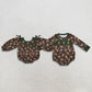Sibling Baby Boys Girls Infant Embroidery Deer Leaves Bubble Rompers Camo Clothes RTS