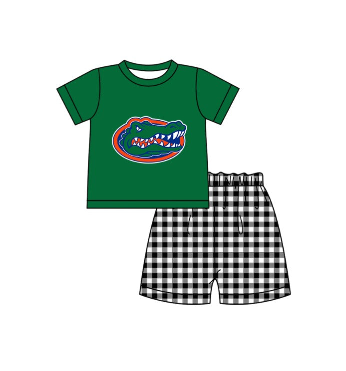( Moq 5 Each Style ) Baby Boys Girls Kids Plaid Team Sibling Green Rompers Dress Sets