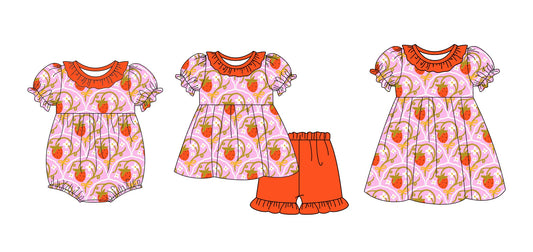 Baby Girl Strawberry Flower Sibling Romper Dress Set ( Moq 5 Each Style ) 2.21