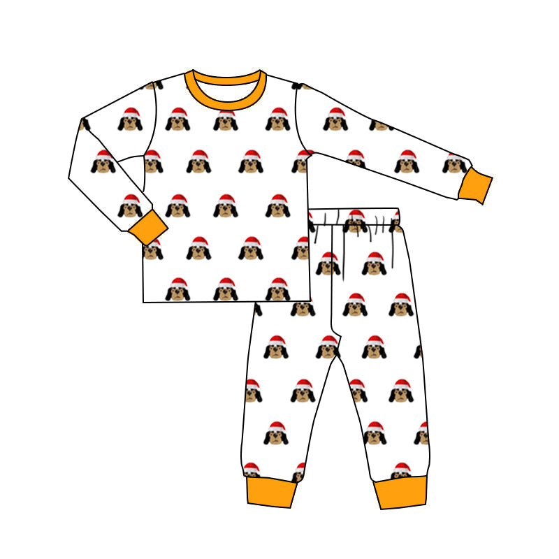 Baby Boy Dog Yellow Long Sleeve Team Shirt Pants Set