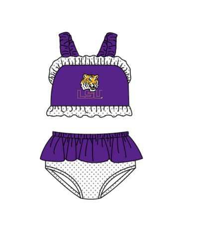 ( Moq 5 Each Style ) Baby Boys Girls Kids Team Sibling Purple Jumpsuits Sets Swimsuits
