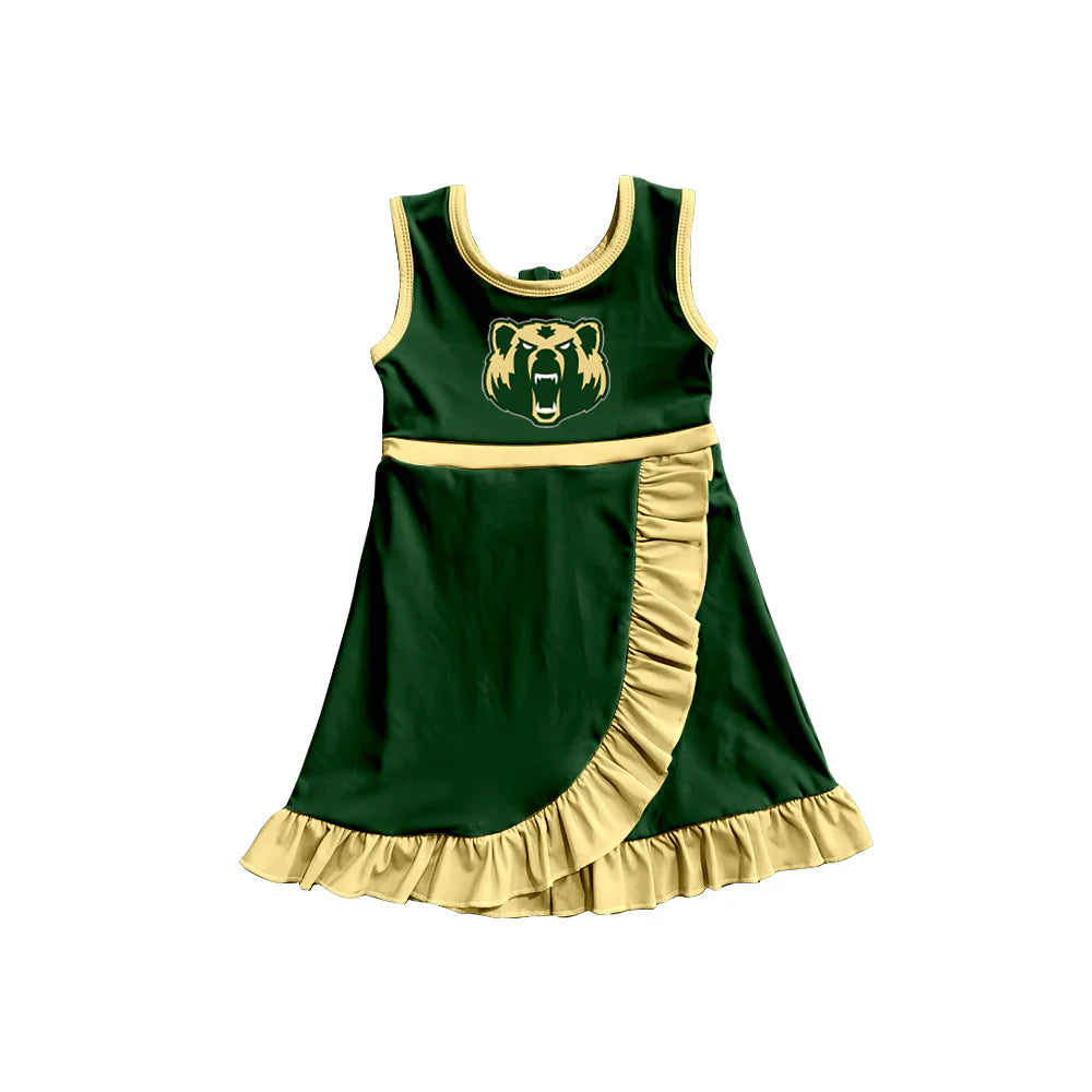 ( Moq 5 Each Style ) Sibling Baby Girls Kids Sleeveless Bears Shorts Ruffle Dress Team Clothes