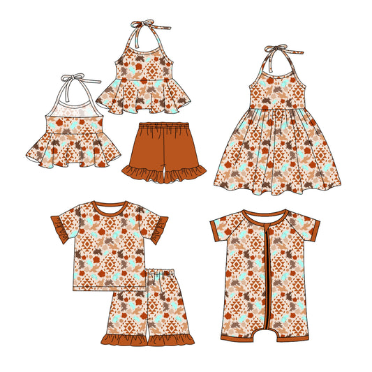 Baby Girl Western Cactus Sibling Dress Romper Set ( Moq 5 Each Style ) 1.4