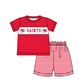 ( Moq 5 ) Baby Boys Toddler Short Sleeves KC Shirt Stripes Shorts Team Summer Set