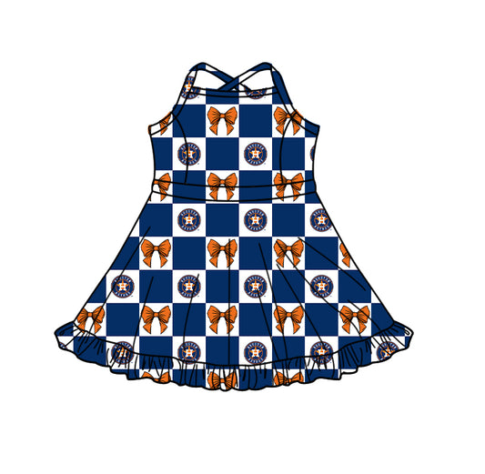 ( Moq 5 ) Custom Baby Girls Kids Straps Shorts Knee Length Team Dress Cheer Clothes