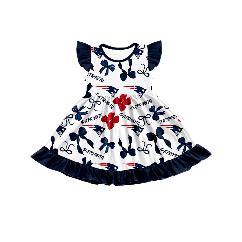 ( Moq 5 each style ) Baby Girl Toddler Team Bows Sibling Romper Dress Set 7.10