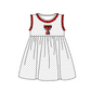 ( Moq 5 ) Baby Girls Toddler Sleeveless TT Dots Team Red Ruffle Knee Length Dress