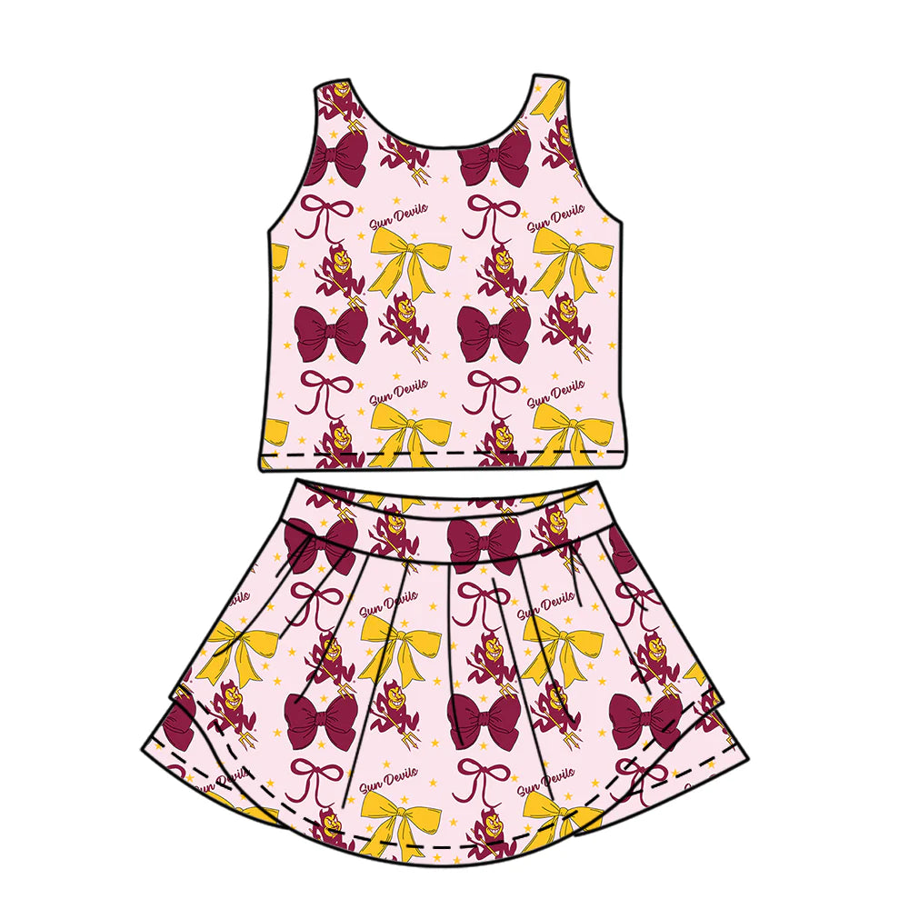( Moq 5 each style ) Baby Girl Toddler Team Bows Sibling Dress Set 6.24
